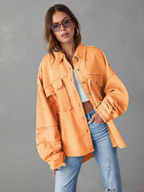 'Andrea' Lightweight Long Sleeve Denim Jacket - Celes Fashion